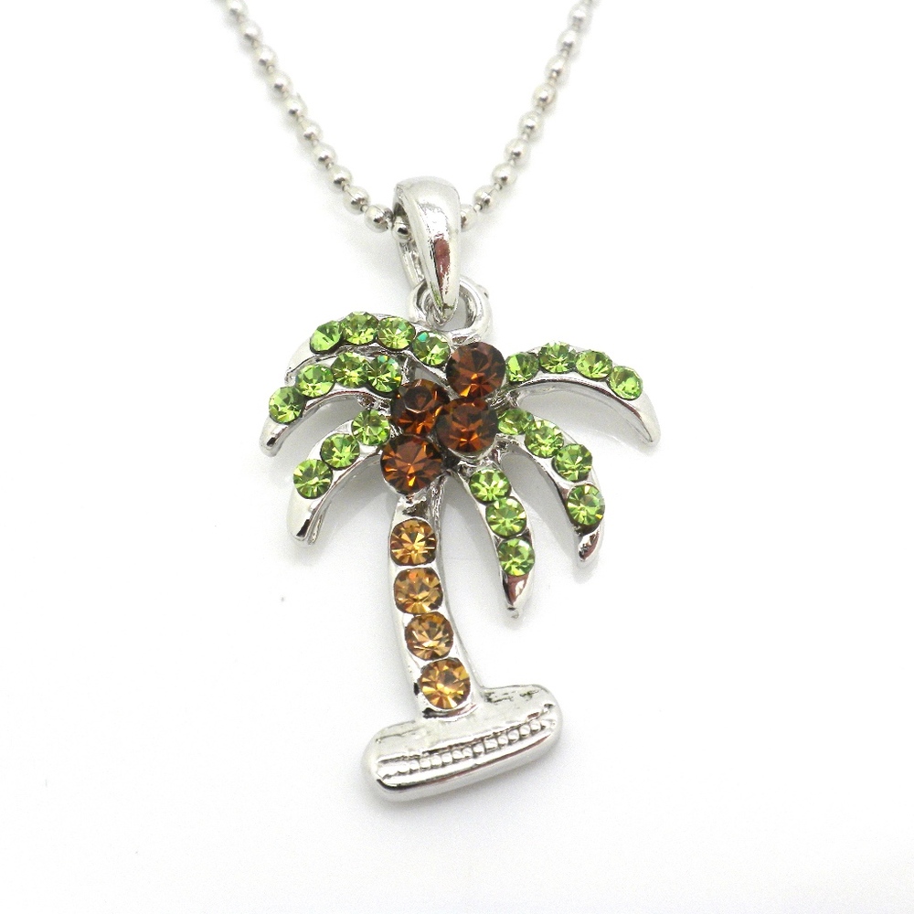 1" Palm Tree Pendant Necklace